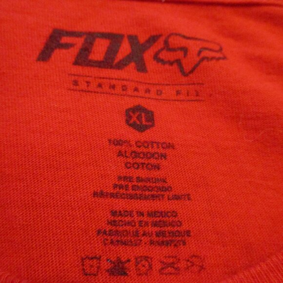 FOX Head Men X Large Red White Black Graphic Motocross Racing Short Sleeve Shirt - Picture 8 of 8